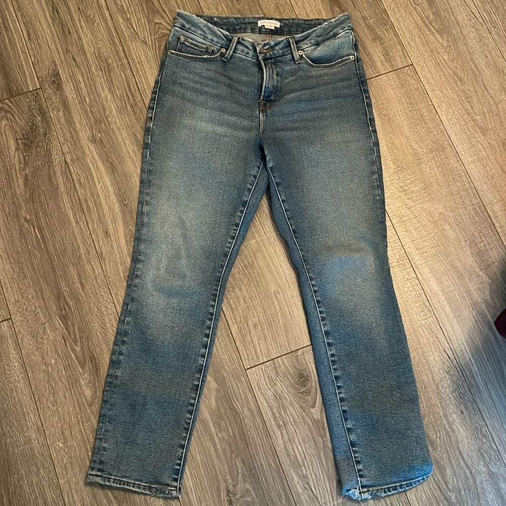 Good American Straight Leg Jeans Blue 846